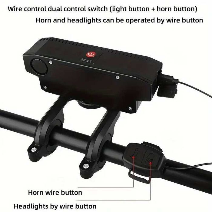Многофункциональный фонарь для вело, с вынос. кнопкой и сигналом-новое