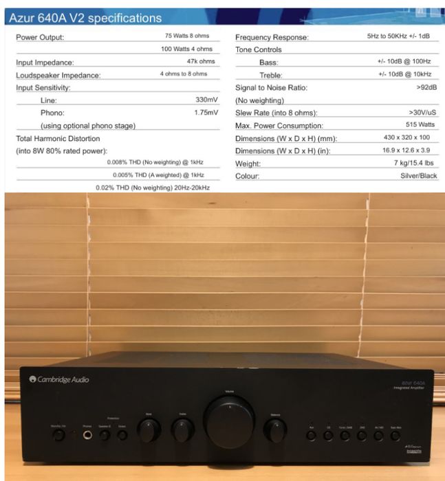 Amplificator cambridge audio azur 640a v2