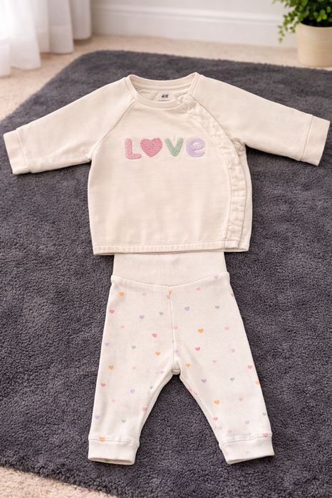 Set de 2 piese din bumbac, H&M, marimea 56