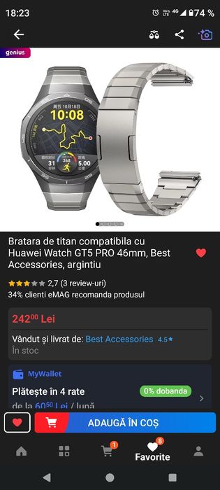 Bratara metalica Huawei GT  5 si 6 PRO