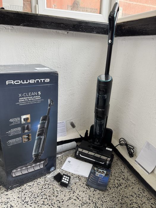 Вертикална Безжична Прахосмукачка за Сухо и Мокро Почистване Rowenta X-Clean 5 (GZ5555EE) Самопочистване и 50 мин, 170W!