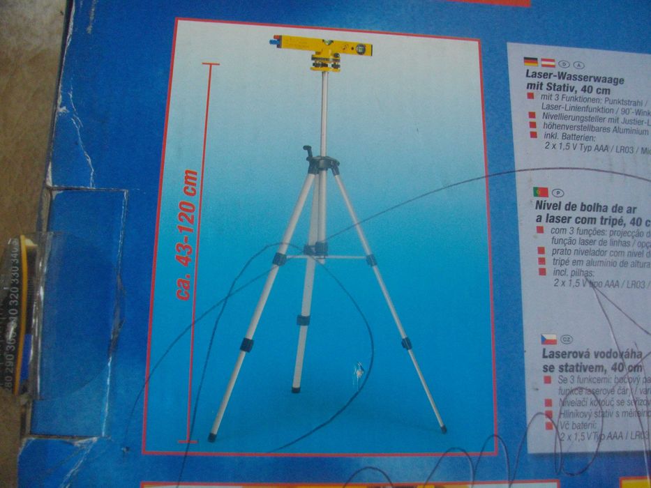 Обхват 650м нов немски лазерен нивелир Комплект Статив/Трипод Powerfix