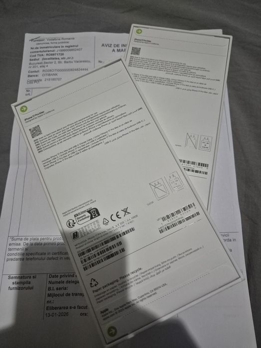 Iphone 17 Pro Max 512gb - Sigilat - Liber de rețea - Blue/Silver -Acte