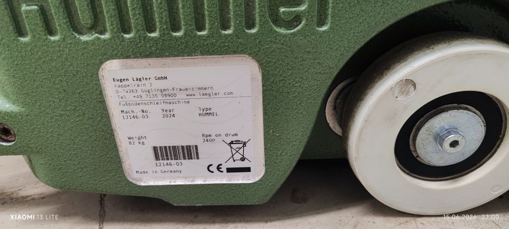 Продавам машина за циклене на паркет и дюшеме Lägler Hummel 2024 г. N: 12146-03