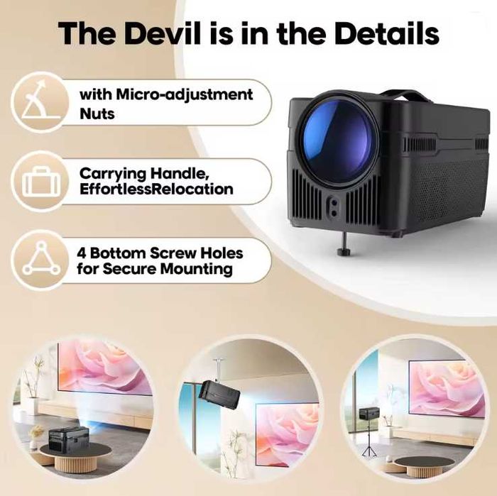 Proiector Magcubic HY450C, 900 ANSI, 1080P Nativ Suport 4K Android 11