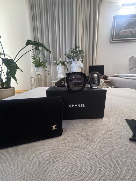 Chanel Orginial големи черни очила слънчеви