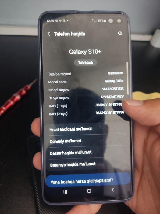 Samsung S10 sorchna
