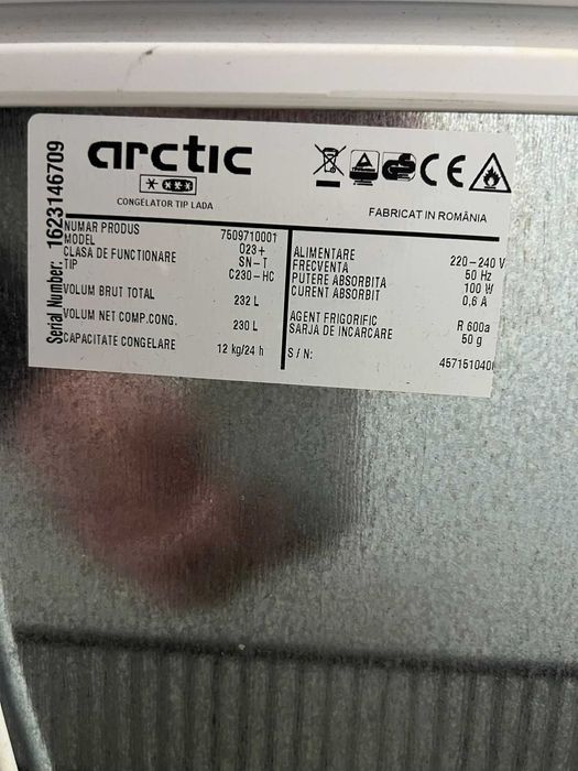 Congelator tip ladă Arctic 230L – stare bună, funcționează perfect