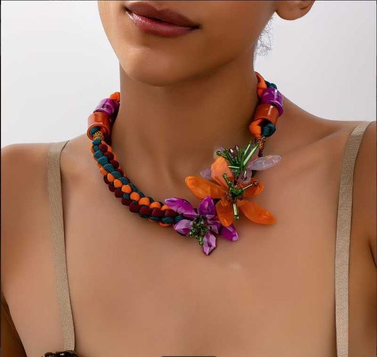 Бохемски стил многоцветна ръчна изработка цветна елегантна модна колие