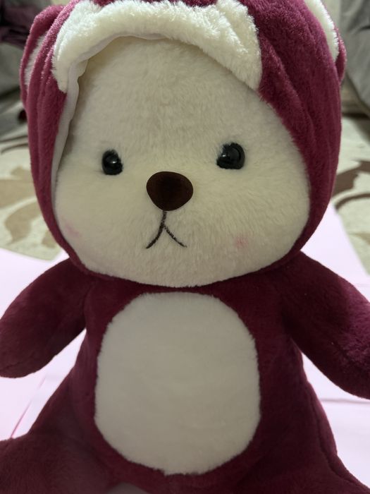 Мягкая игрушка мишка стич бордовый