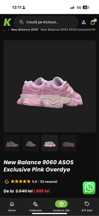 New Blance 9060 Exclusive Pink mar 36
