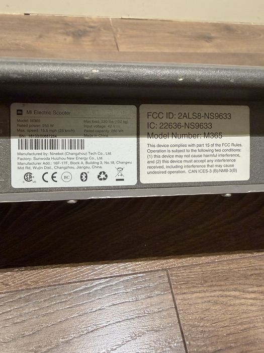 Электросамокат Xiaomi Mi Electric Scooter M365