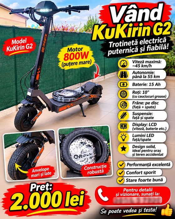 Trotineta kukirin G2