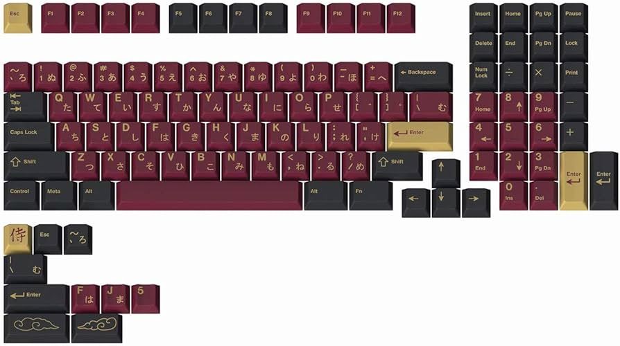 Кейкапы GMK Red Samurai kit 1800 Keycaps Key caps Кей капы для клавы