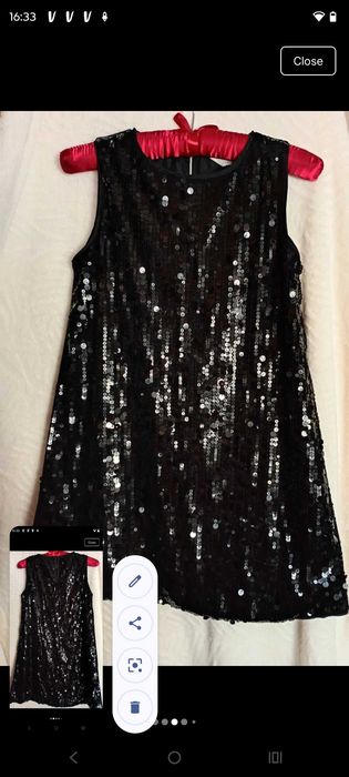 Rochie pentru fete 9 - 10 an, cu paiete H&M.