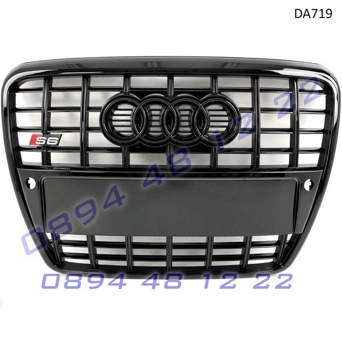 Предна S6 Sline решетка Audi A6 C6 05-12 черна грил броня ауди а6 ц6