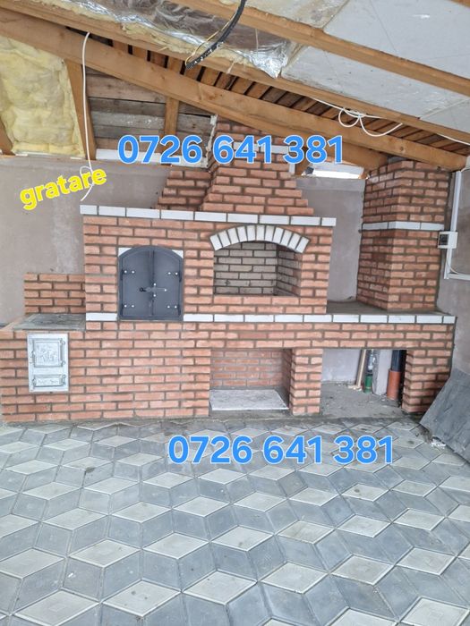 Gratar rustic de cărămidă plita țărănească cuptor de pâine afumături m