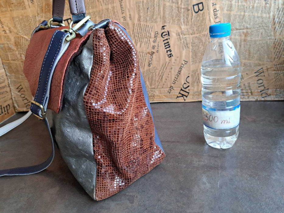 дамска чанта,кожена торба-цветна естествена кожа