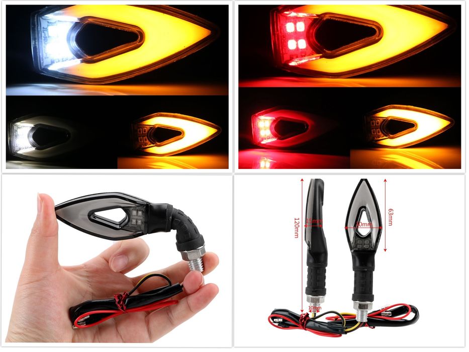 4x Semnalizări moto motocicleta scuter ATV led cursive stop