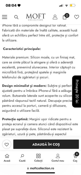 Husa + folie Iphone 13 Pro Max Moft noua