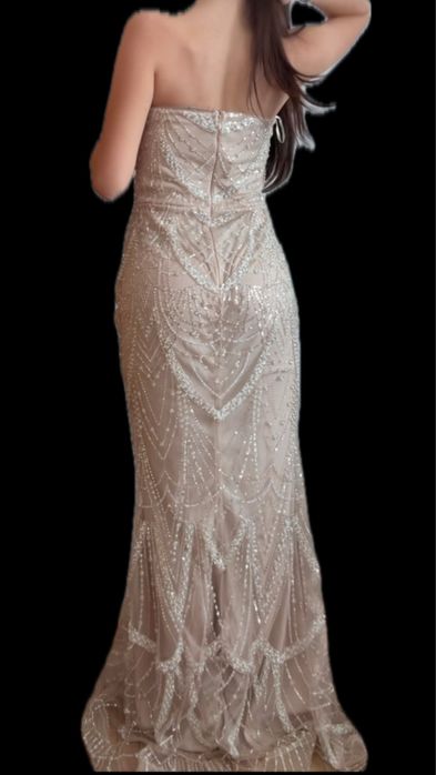 Официална рокля с камъни и перли