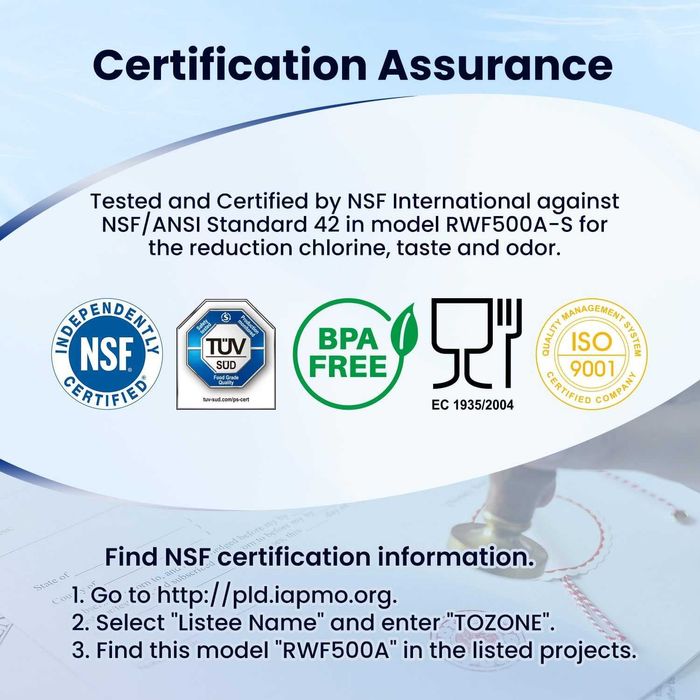 Филтър за хладилник RWF0500A за Whirlpool, KitchenAid и др.