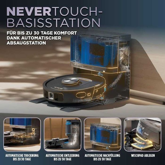 Нова Прахосмукачка Робот Shark PowerDetect NeverTouch 2 в 1 RV2800YEEU