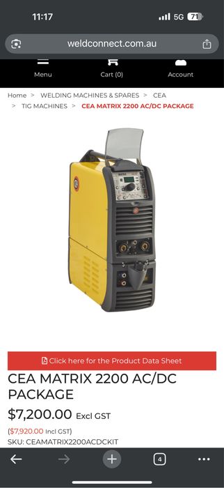 Aparat de sudura Tig DC / mma CEA Matrix 2200 HF + grup racire / 220v