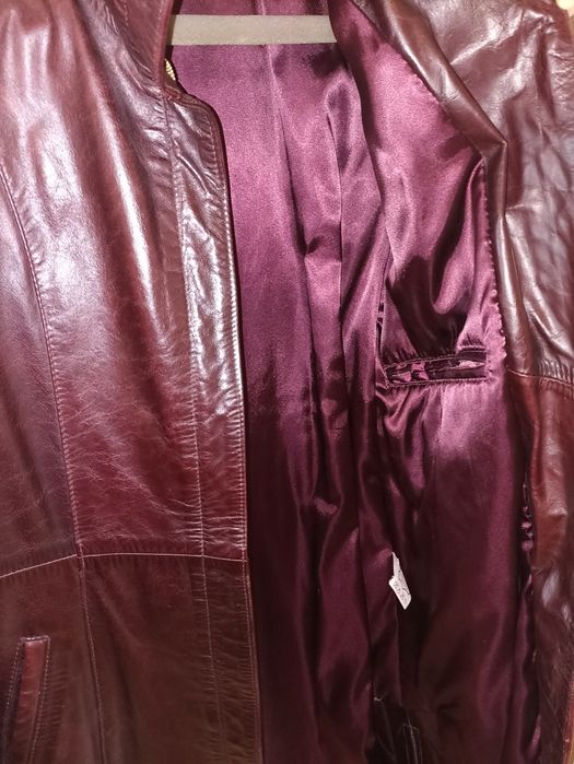 Кожено манто, размер 40 / М, овча кожа цвят бордо