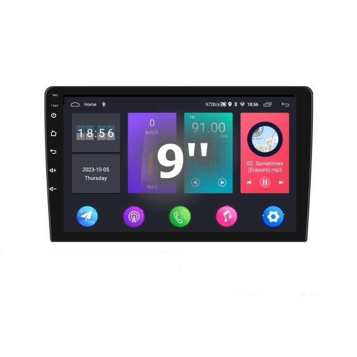 9” двоен DIN универсална мултимедия с Android 12, RDS, 32GB ROM, 2GB RAM