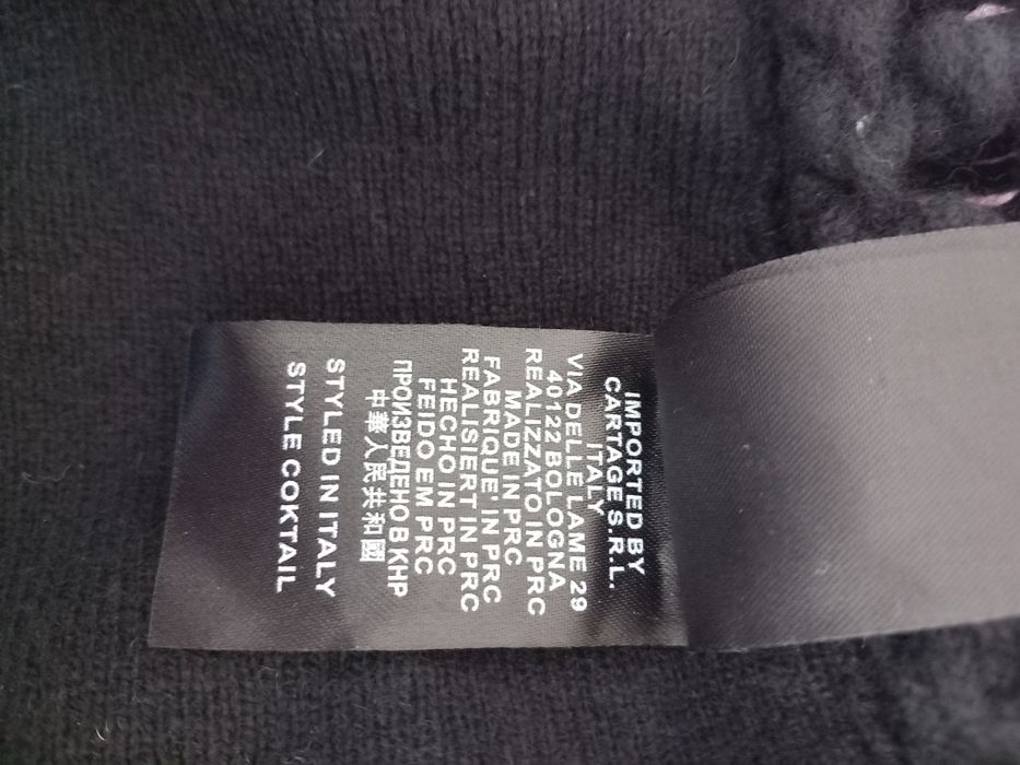 Черно пончо, вълна и кашмир