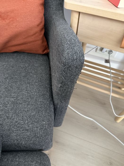 Fotoliu cu taburet OMTÄNKSAM Gunnared gray