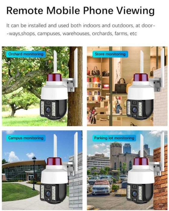 8MPx PTZ 360° AutoTracking Камера Zoom WiFi Видеонаблюдение PIR Сензор