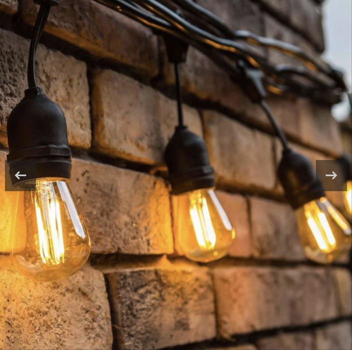 Ghirlanda luminoasa pentru gradina 10m, lumina calda (3000 K), protectie IP44, 10 becuri LED exterior