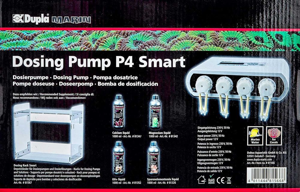 4-канална дозираща помпа Dupla Marin P4 Smart за соленоводни аквариуми