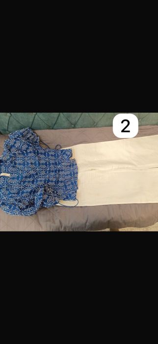 Белые брюки и блузка