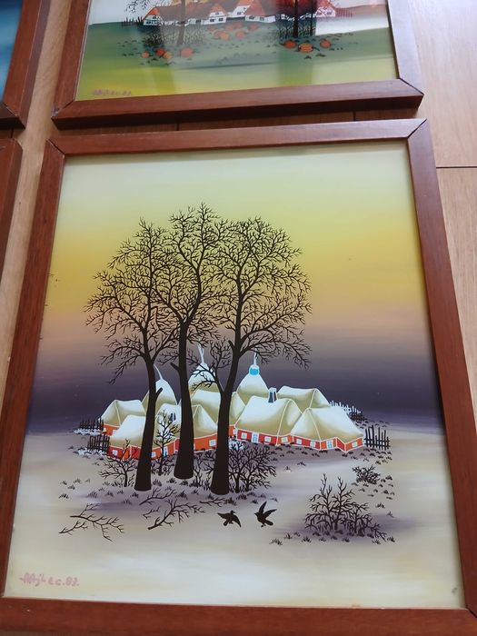 Сет оргинални картини ,стил Наив