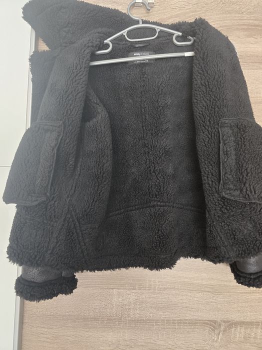 Черно есенно-зимно яке еко кожа с пух