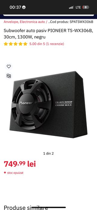 Subwoofer auto PIONEER