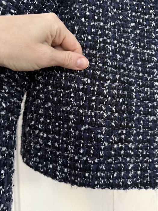 Sacou scurt J.Crew/S/lana/bleumarin cu alb