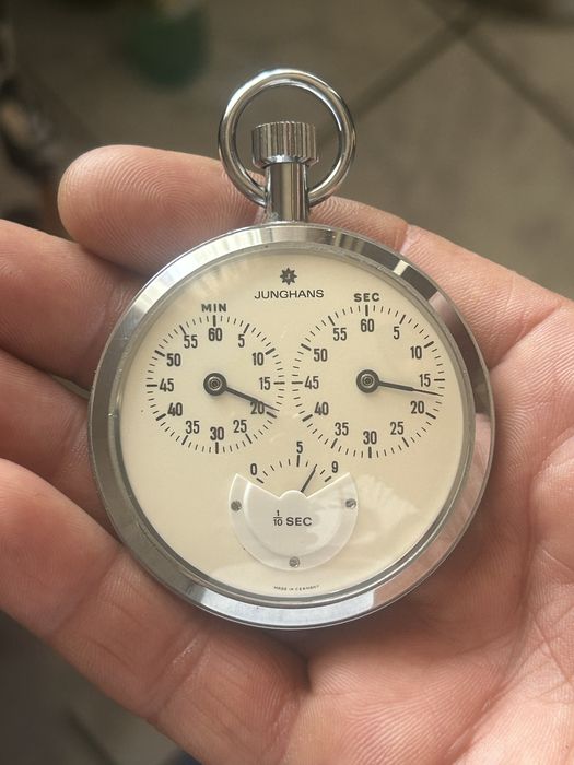 cronometru mecanic vintage Junghans cu 3 registre