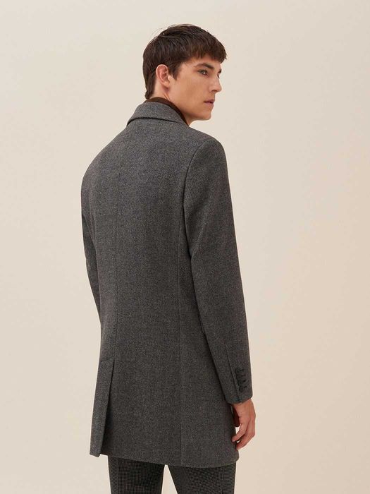 Пальто мужское, шерстяное DEVRED 1902, с узором елочка [S-2XL]