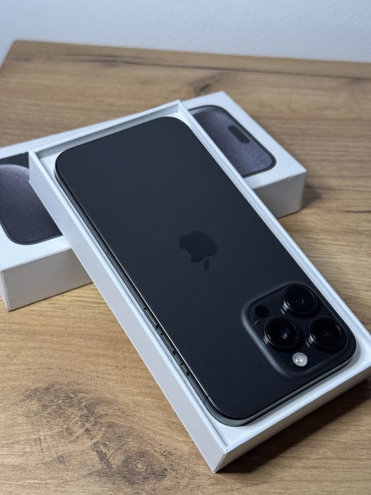 iPhone 15 Pro Max 512 GB Black Titanium 95% impecabil full box + husa