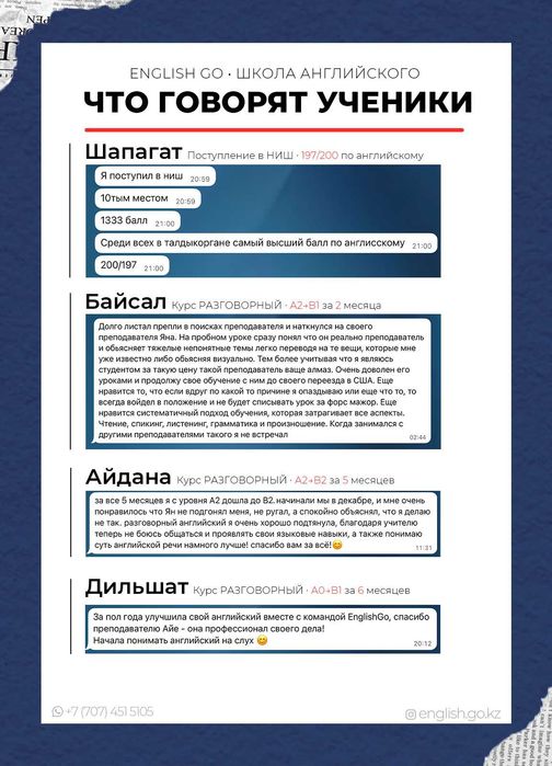 Репетитор IELTS, SAT, НИШ
