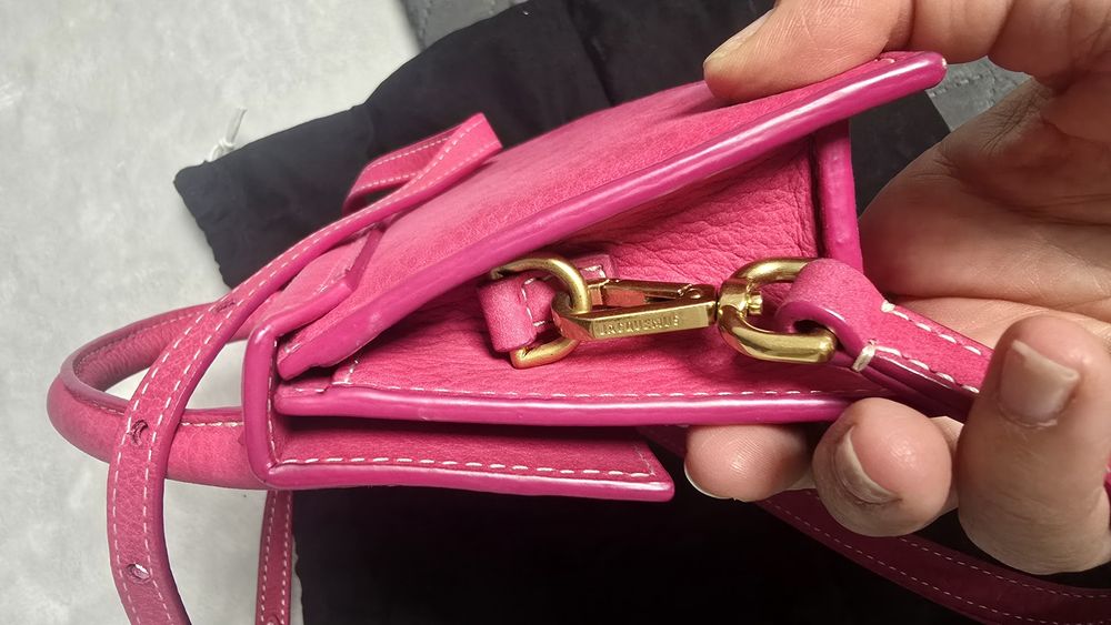 Jaquemus Chiquito small,pink,suede,ca noua,cu saculet,purtata 1 data