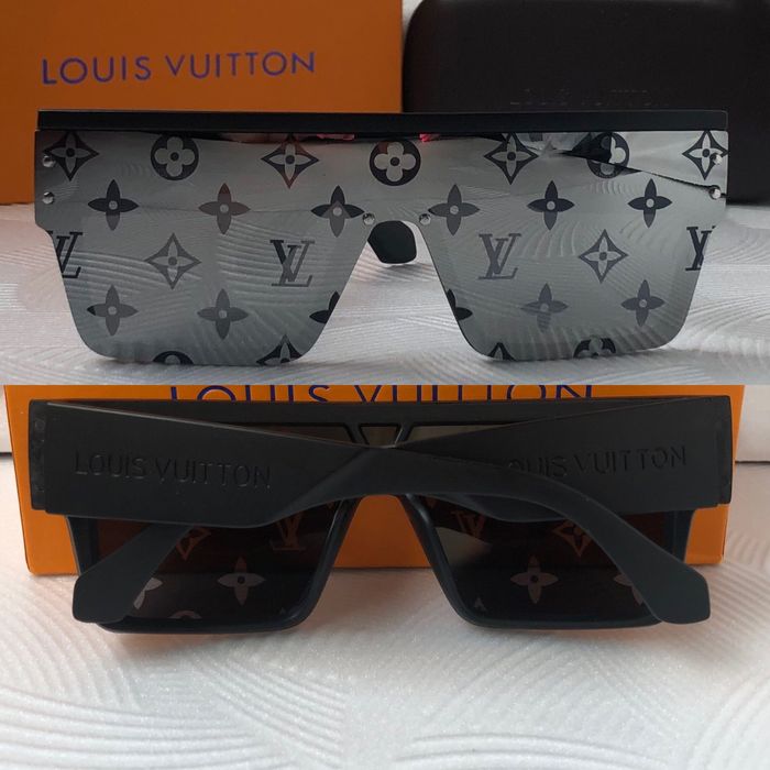 Мъжки слънчеви очила маска брандирани стъкла бели черни