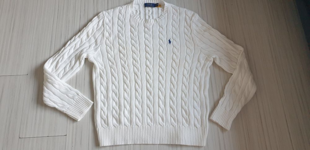 POLO Ralph Lauren Cable Cotton / Knit Mens Size L НОВО ! ОРИГИНАЛ! Мъжки Пуловер!