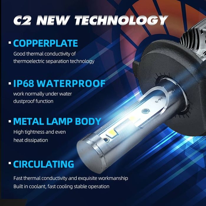 Автомобильные LED лампы, Н4и Н7.