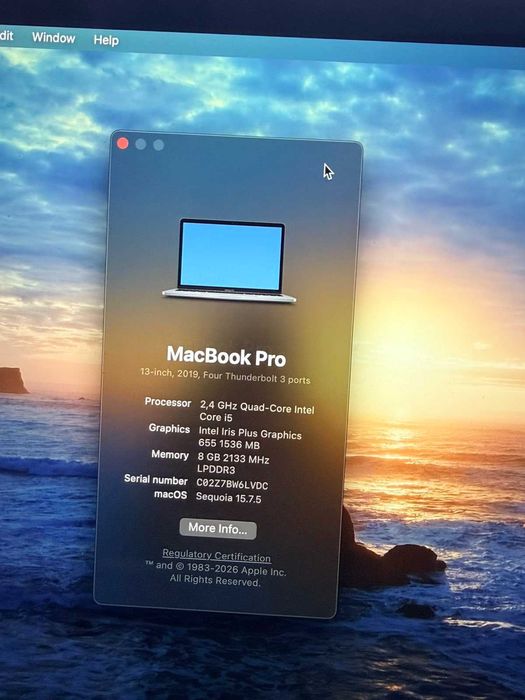Продавам MacBook Pro 13” (2019). Работи отлично, без забележки