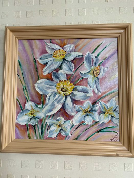 Картина "НАРЦИССЫ". Масло.